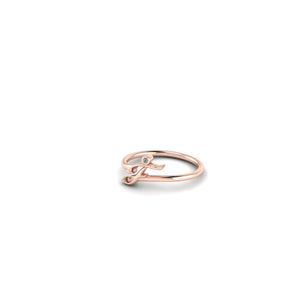 F initial gold ring