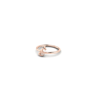 E initial gold ring